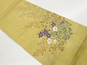 聚楽製　秋草模様織出し袋帯